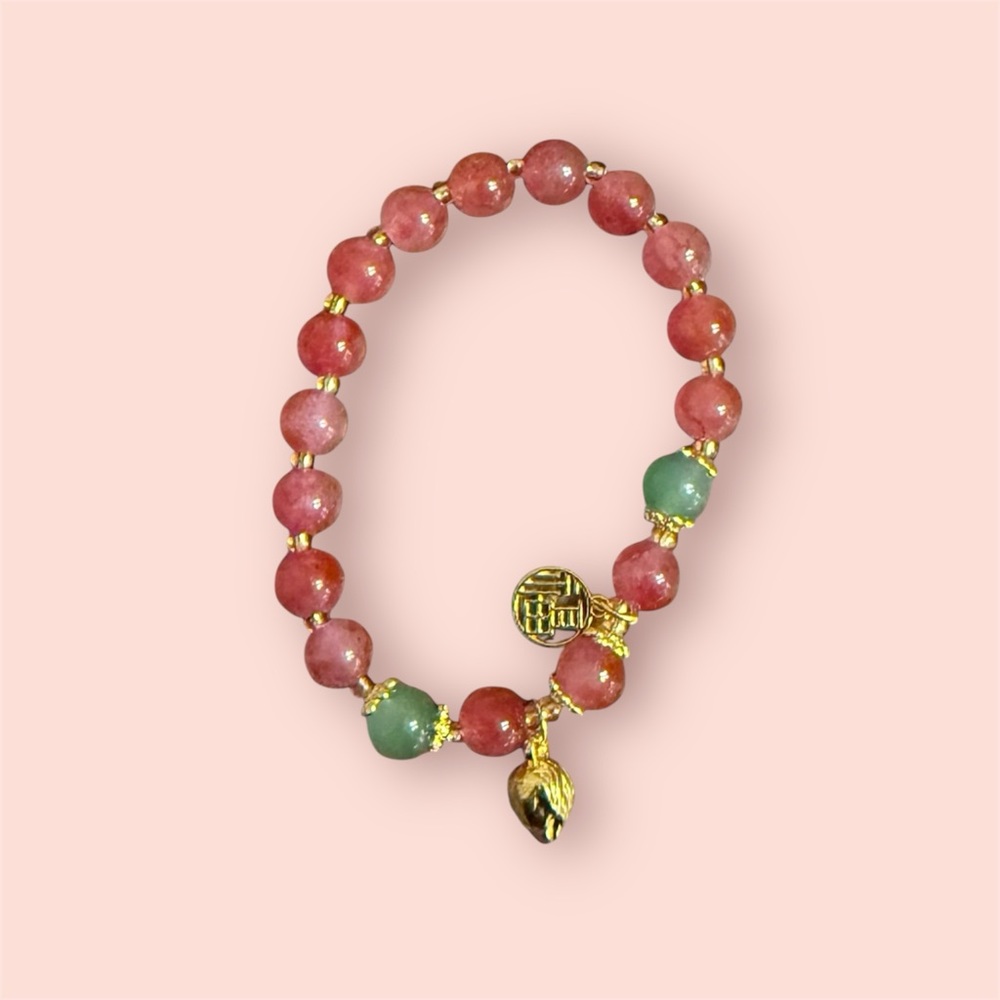 🔥2/$24 or 3/$30🔥 Elegant Pink and Green Beaded Stretch Bracelet